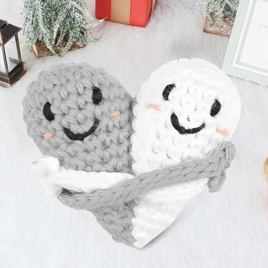 Вязаные крючком карманные сердечки Два обнимающихся сердца Вязаные крючком карманные обнимающиеся сердечки ручной работы