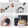 Electric Milk Frother USB Rechargeable Handheld Foam Maker for Coffee Latte Stainless Steel Egg Whisk for Paint Powder