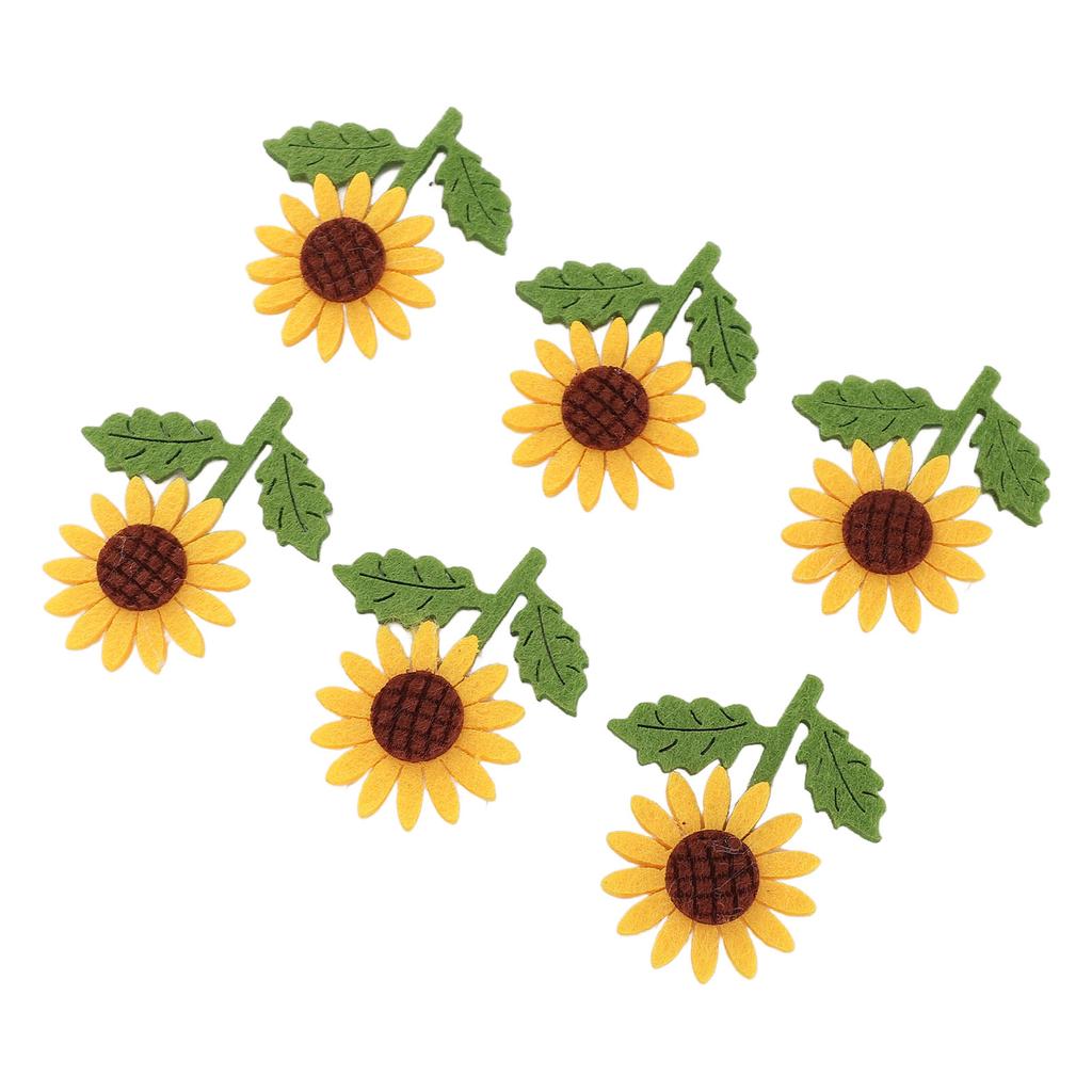 18Pcs Sunflower Felt Patch 3D Handmade Vibrant Colors Exquisite Flower Patches for Clothing Bags Hair Clips Brooches
