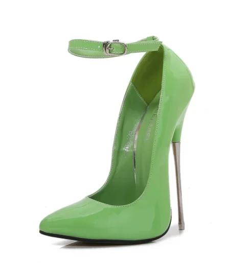 Экстремальные туфли на высоком каблуке 16 см, женские туфли-лодочки на металлическом каблуке, разноцветные туфли на высоком каблуке, женские туфли для танцев на пилоне, сексуальные туфли на каблуках, модельное шоу, большой размер