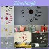 Contemporary Large Wall Clock Design With Eye-catching 3d Stickers And Mirrors