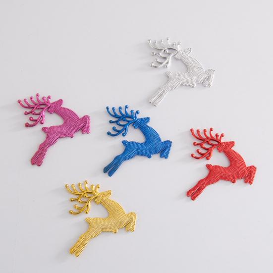 10 шт. Пластиковые подвесные украшения в виде оленей, Блестящие украшения в виде лосей для рождественской елки, Праздничные украшения для вечеринки, Рождественские подарки