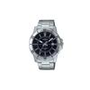 Casio Стандартная серия 50 метров водонепроницаемые Кварцевые Стальной ремешок мужские часы черный циферблат MTP-VD01D-1C