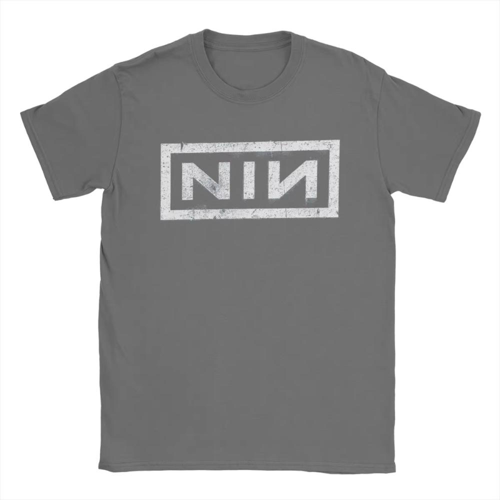 NIN Retro Logo Nine Inch Nails T-Shirt Men's Women Fashion Cotton Tee Shirt Round Neck Short Sleeve T Shirts Gift Idea Clothes