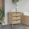 VidaXL Armoire de Rangement de Jardin, Organisateur de Terrasse avec Tiroirs, Meuble d'Extérieur Patio Arrière-cour, Beige 365554