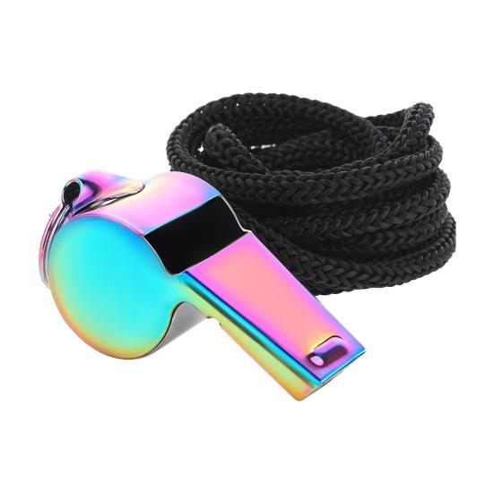 1 шт/2 шт спортивный свисток свисток из нержавеющей стали с шнурком громкий четкий звук свисток для тренеров судей официальный