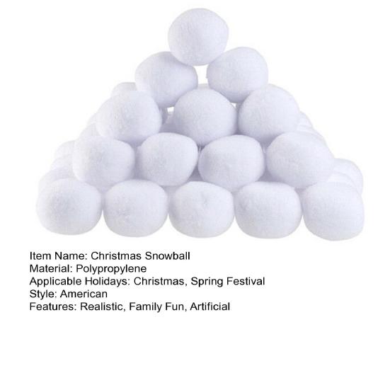50 штук в упаковке, рождественские поддельные снежки, 3 дюйма, искусственные снежки, игрушка для рождественской зимней игры в снежки на открытом воздухе и семейной игры в метание снега