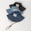 Wide Wings Jeans Fisherman Hat Sunscreen Sunscreen Hat Casual Denim Bucket Hat  Women