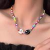 Color Acrylic Dopamine Cat Necklace Beaded Personality Design Clavicle Chain New Trendy Accessories