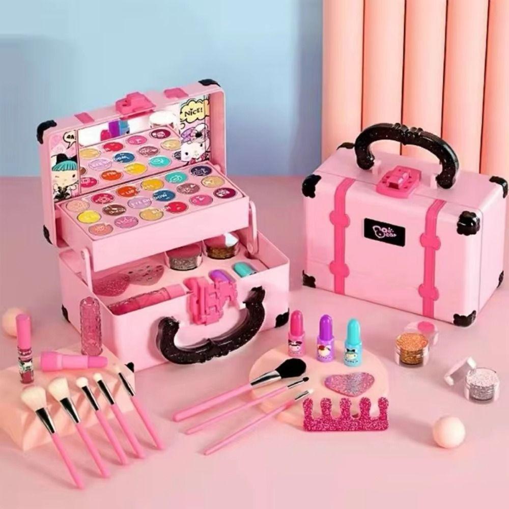Lipstick Children's Makeup Toys Portable Makeup Box Children Cosmetic Beauty Set Handbag Birthday Gift Princess Makeup Toy