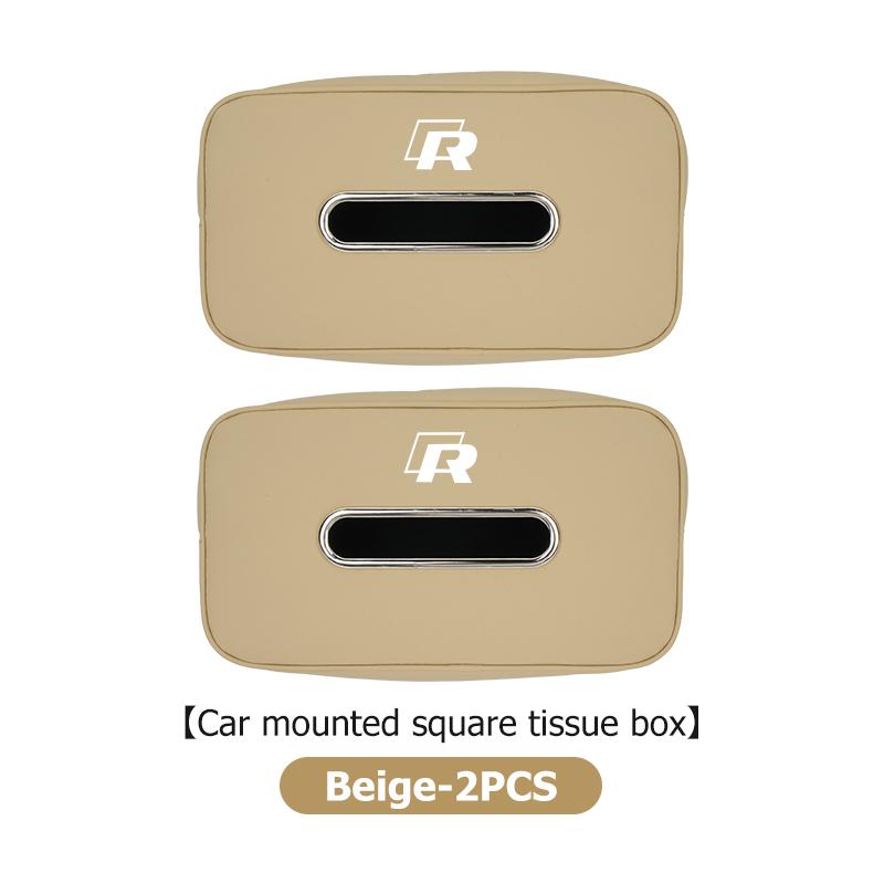 For Volkswagen VW Car Leather Tissue Box Square Vehicle Seat Back Tissue Holder Golf Jetta Passat mk4 mk5 mk6 CC B5 B6 B7 Golf 4 qa3