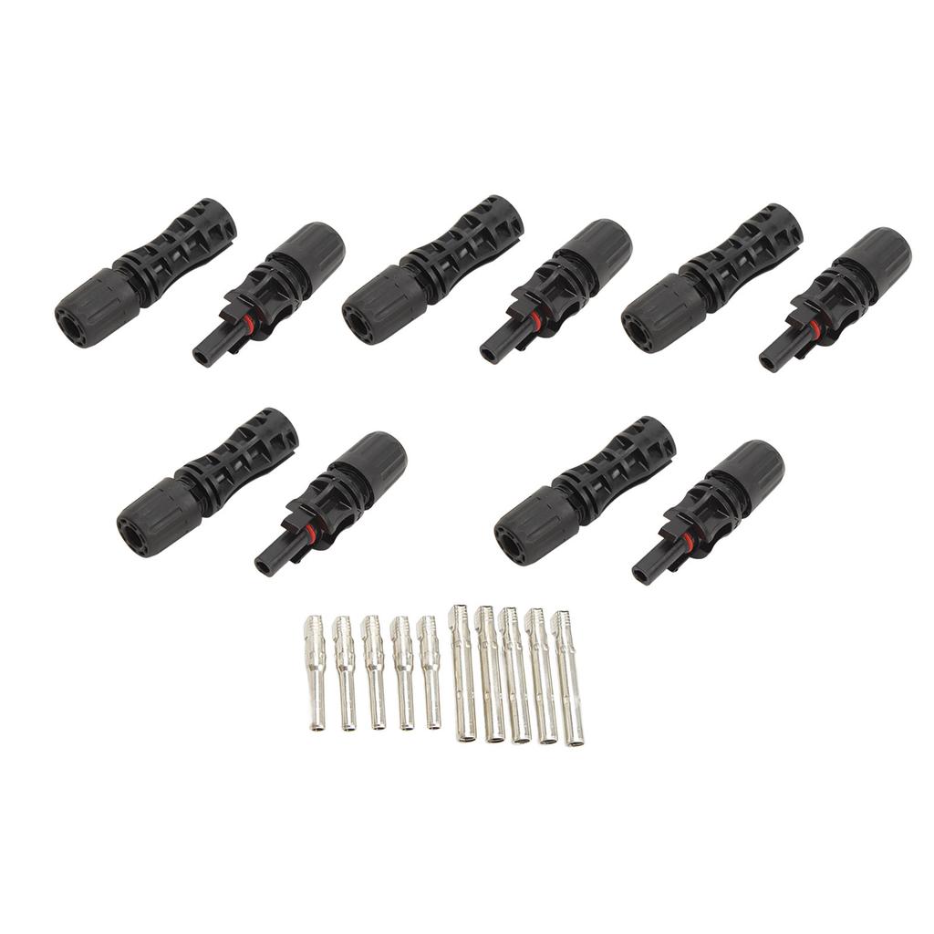 5Pair Solar Connectors with Pins IP67 Waterproof Female Male 1500V 30A Voltage Resistant PV Solar Panel Connector