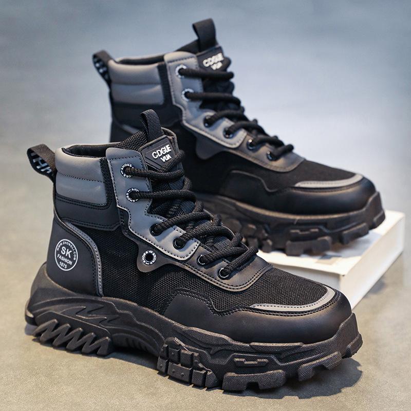 Мужские ботинки Desert, осенние повседневные высокие походные ботинки 2024 года, мужские тренировочные ботинки для активного отдыха в британском стиле, рабочая обувь в ретро-стиле, теннис