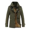 New Winter Men's Medium and Long Velvet Youth Fashion Slim Casual Trench Coat