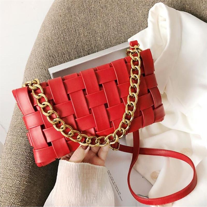 Fashion Braided Shoulder Bag New Western Style PU Leather Wild Woven Underarm Package Texture Designer Womens Shoulder Bag ARI