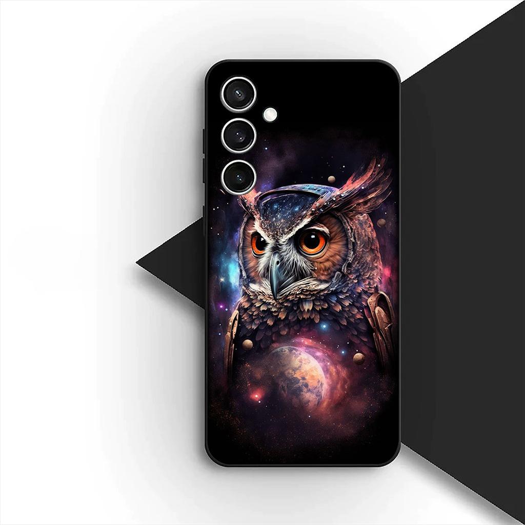 Soft Cover for Samsung Galaxy S24 S25 S23 FE Ultra Plus S7 Edge S25+ S23+ A56 5G Casing Phone Case Wallpaper Owl Bird