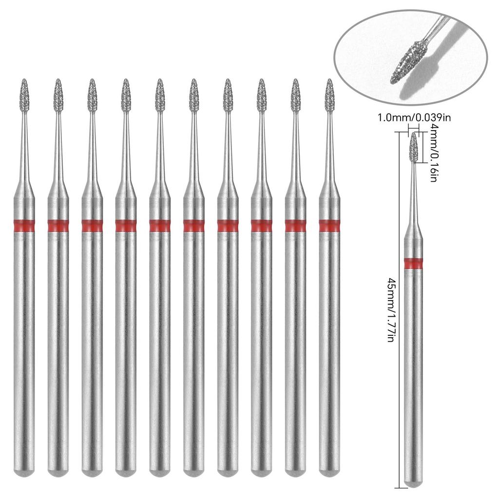 10 шт., алмазные фрезы, набор сверл для ногтей, аксессуары для маникюра, педикюра, электрическая машина, кисточка для ногтей, инструменты для заусенцев
