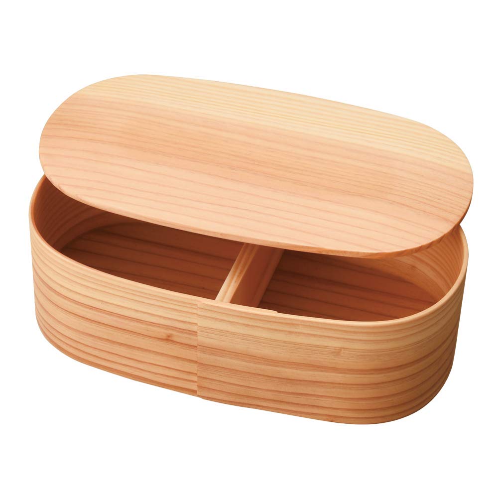 Yamaya Lacquerware Store: Japanese-made Bento Box with Plain Wood Lid.