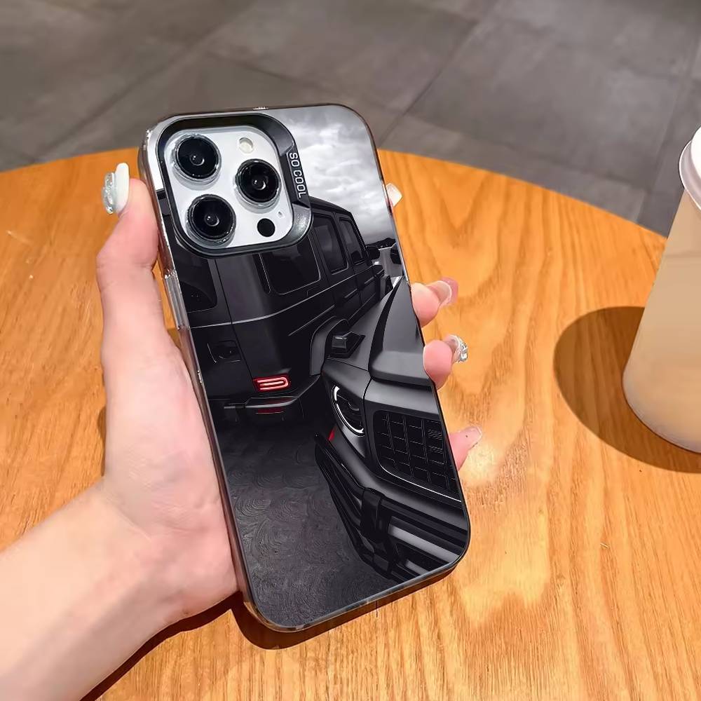 Чехол для телефона M-Mercedes-ES G-G для iPhone17 16 15 14 13 12 Pro Max Серый Черный Матовый Лазерный Металлик Аврора Funda