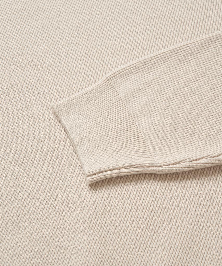 CUZNELLO Soft Saddle Crewneck Knit_Oatmeal