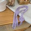 Elegant Autumn And Winter Handmade Flower Decorated Long Scarf  Girls Chic Thin Scarves 180*1.5cm