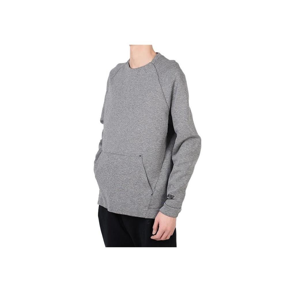 Nike Спортивная одежда Tech Fleece Kangaroo Pocket Crew Neck Sweatshirt Мужские топы Серый 805141-091