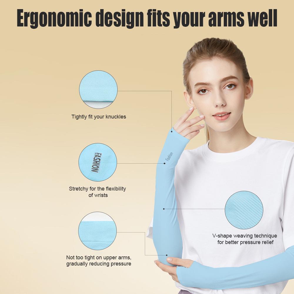 УФ-защитные нарукавники для мужчин и женщин, охлаждающая защита, дышащие эластичные летние виды спорта