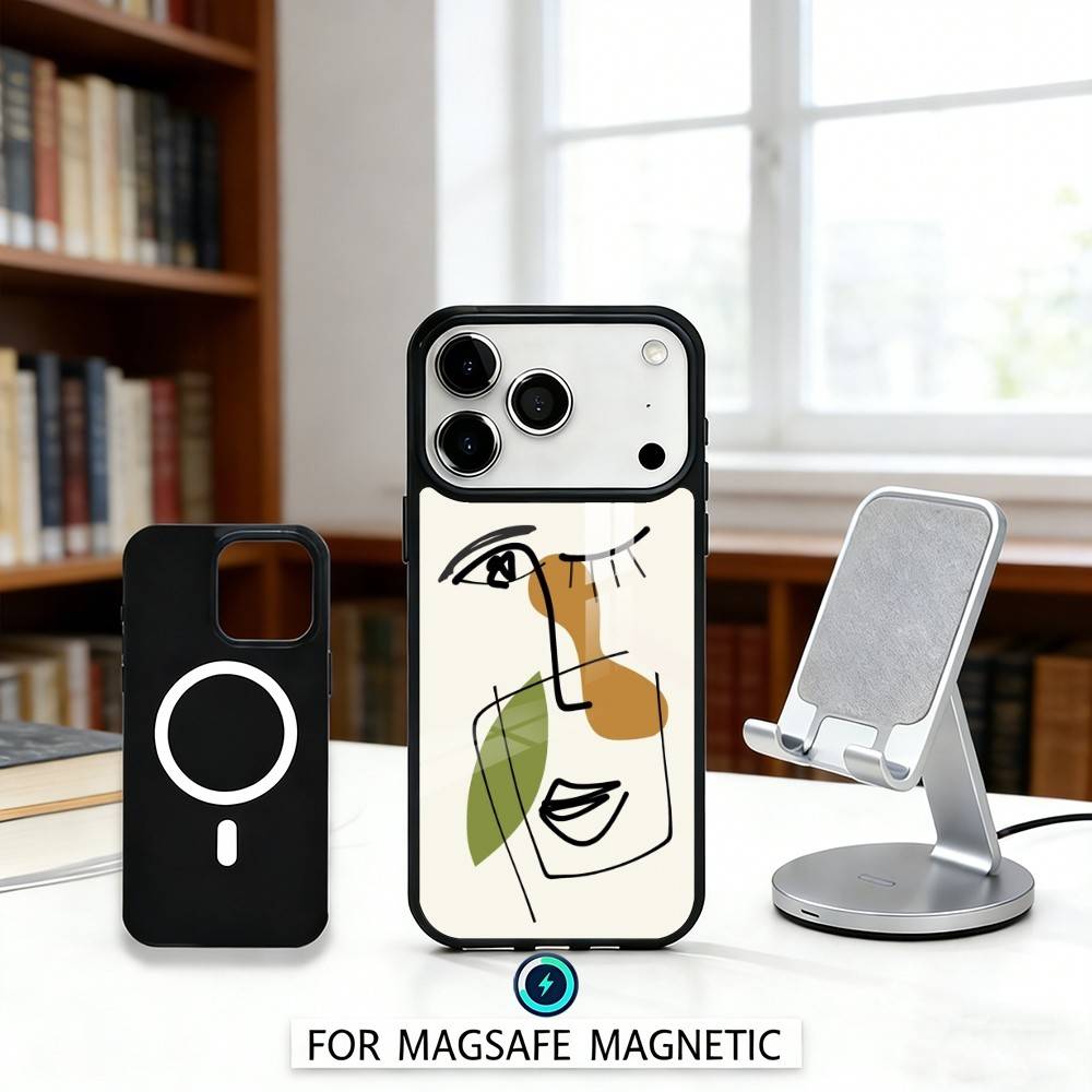 Чехол для телефона P-Пикассо A-Абстракция A-Искусство P-Живопись Для iPhone17,16,15,14,13,12,Pro,Max,Магнитный Для беспроводной зарядки Magsafe
