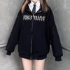 Худи-куртка Harajuku Y2K с дьявольскими крыльями в черном цвете – Унисекс осенний стиль на молнии и с капюшоном