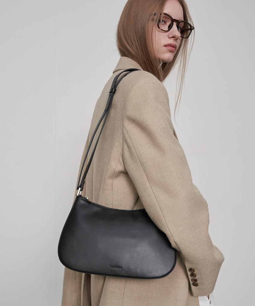 Fromwhere Classic Hobo Bag Black