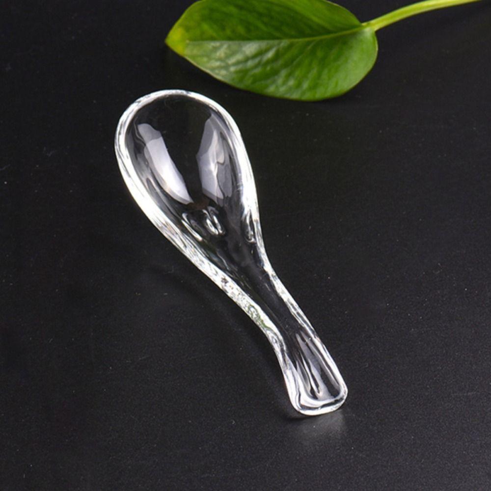 Exquisite Crystal Glass Spoon Transparent Serving Spoons Easy To Clean Dessert Teaspoons Party