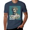 Stoics Illustration Marcus Aurelius Conquer Your Mind Tshirt Big Size Short Sleeve Tee For Unisex