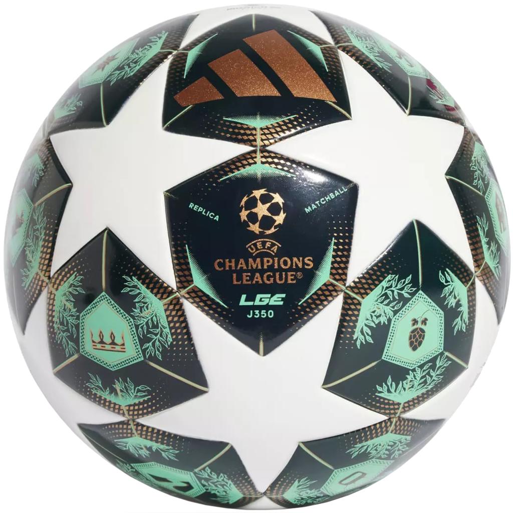 Мяч adidas UEFA Champions League J350, унисекс, зеленый Футбольный