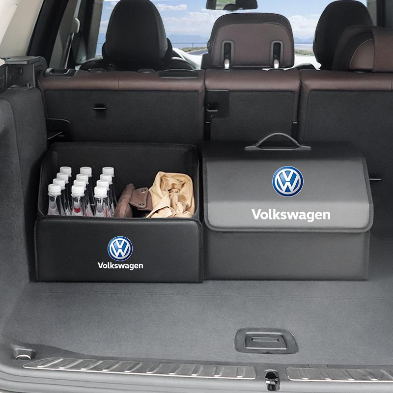 2026 Горячий Для Автомобиля Volkswagen VW Сумка-органайзер для Хранения в Багажнике Кожаный Ящик для Порядка Для VW GTI Polo Golf Passat Tiguan Arteon Touareg