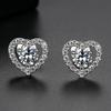 Изысканные серьги с бриллиантами и цирконием в форме сердца – Европейская и американская креативная мода