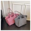 Women Plaid Large Capacity Tote Bag Fashion Shoulder Bag Handbag Shopper Storage Bag