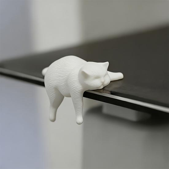 3D-печатная модель кошки, Фигурка лежащей кошки, Подвеска на край стола, Настольное украшение с матовой текстурой из смолы, Креативный подарок для любителей кошек
