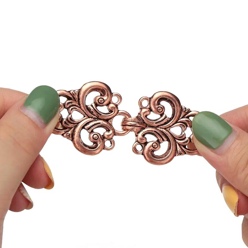 5 пар/упаковка Застежка Ретро Клипса для кардигана Застежка для одежды Сплав цинка DIY Вихревой цветок Застежка для кейпа/накидки Пуговица