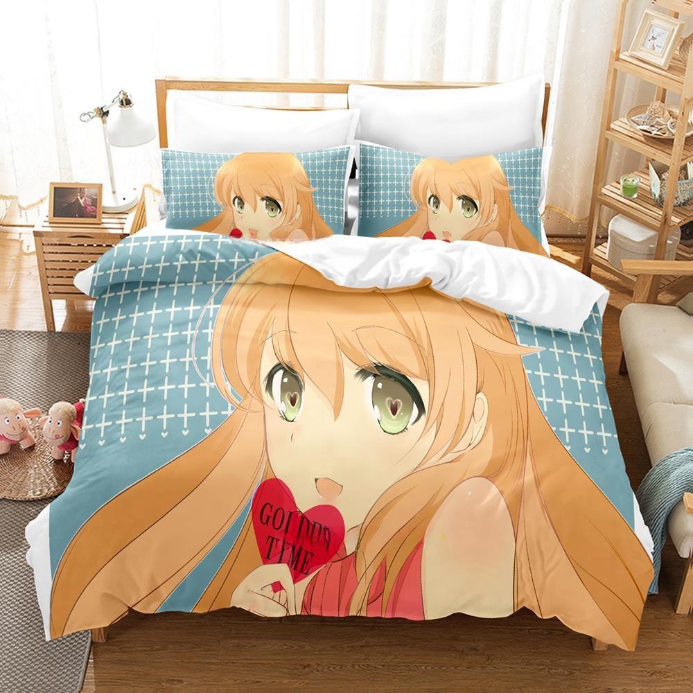 Fashion Anime Bed Sheet Set Golden Time Bedding Set Single Twin Full Queen King Size Bed Set Adult Kid Bedroom Duvet Cover Sets