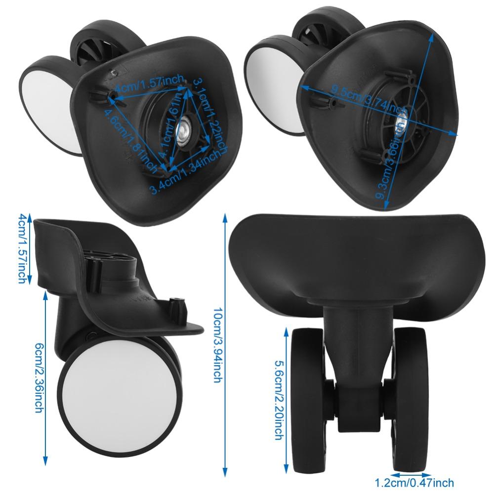 1 Pair Durable PET, PP Luggage Wheel Quiet With Screws Spinner Wheels Trolley Wheel Outdoor Supplies