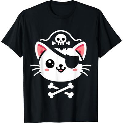 Хэллоуинская футболка с костюмом пиратского кота