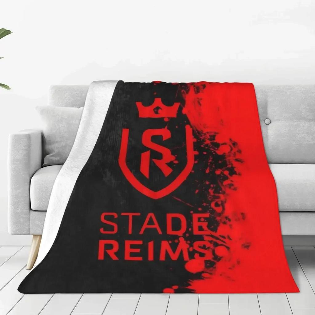 Покрывало-плед Stade Reims Велюровое Футбольный клуб Мягкие пледы для дома Дивана Постельное покрывало