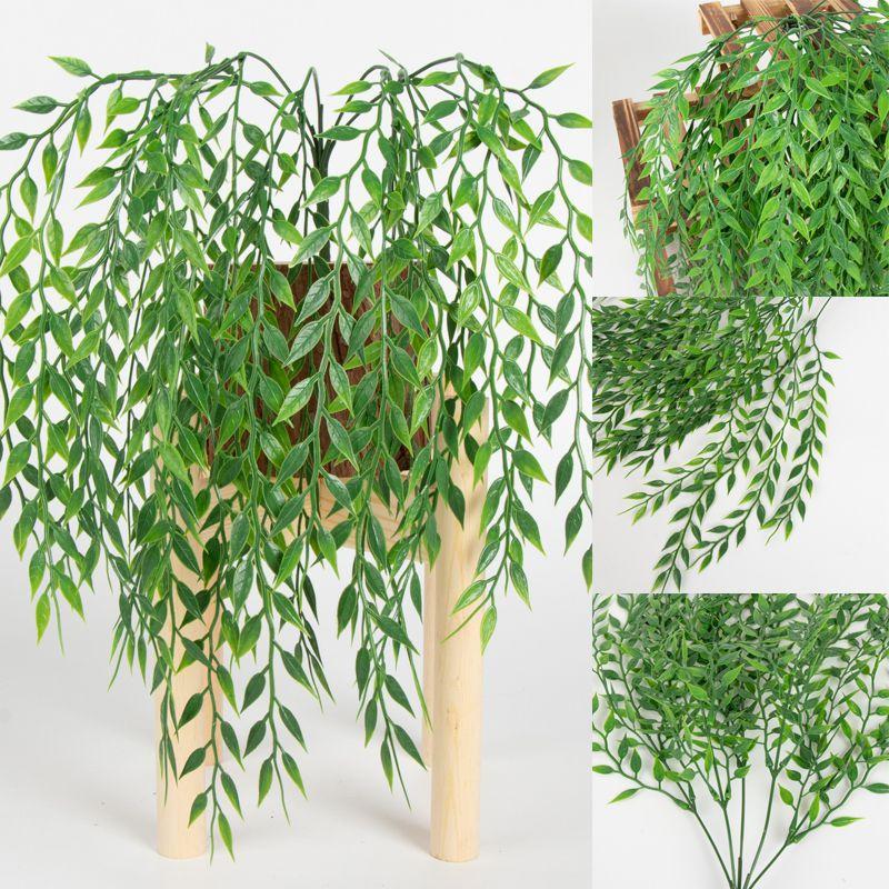 Realistic Hanging Weeping Willow Fake Green Ivy Vines 52 Cm For Party Decor