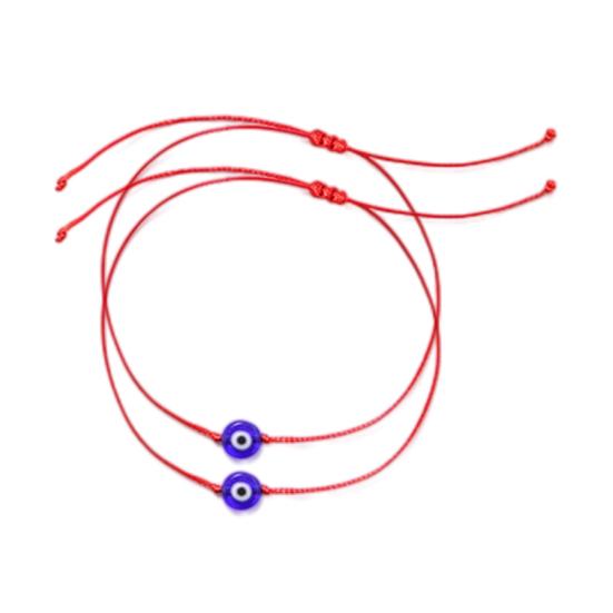 1 Pair Couple Bracelets Creative Shape Wear Resistant Wax Line Handmade Couple Braided Evil Eyes Bracelets for Party
