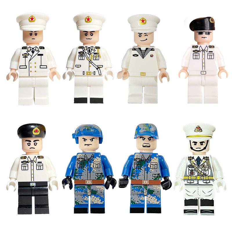 Море, Суша и Воздух Куклы из строительных блоков Китайские современные военные куклы Сборные Развивающие игрушки для мальчиков