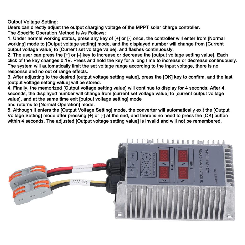 Контроллер солнечной батареи Boost MPPT Напряжение Регулируемый водонепроницаемый с дисплеем 24‑85 В MPPT Солнечный контроллер