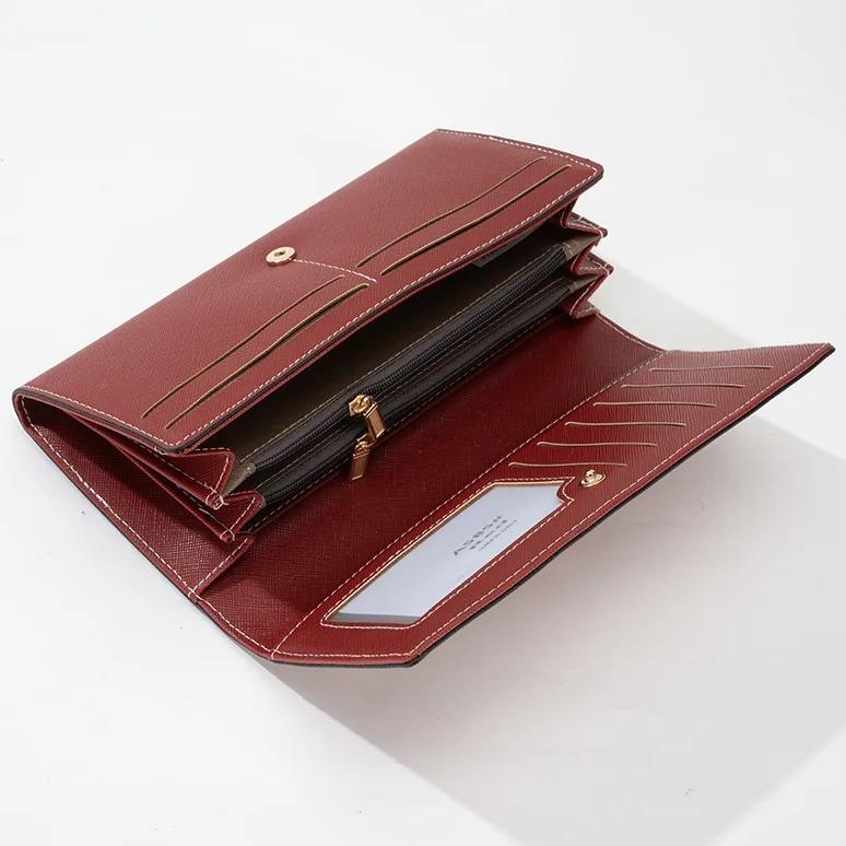 Женский длинный кошелек большой вместимости, женский кожаный, чистый, с защитой от RFID, держатель для кредитных карт, элегантный женский кошелек, кошелек для денег