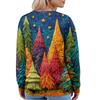 Women's Fashion Long Sleeve Christmas Snowman Snowflake Print Jacket Cardigan