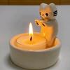 Desktop Candlestick Cute Cartoon Cat Shape Candle Holder Synthetic Resin Candle Stand for Home Decoration