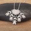 Nidin Hot Sale Classic Son/Daughter Sparkling Zircon Charm Pendant Necklace For Women Boys and Girls Clavicle Chain Jewelry Gift